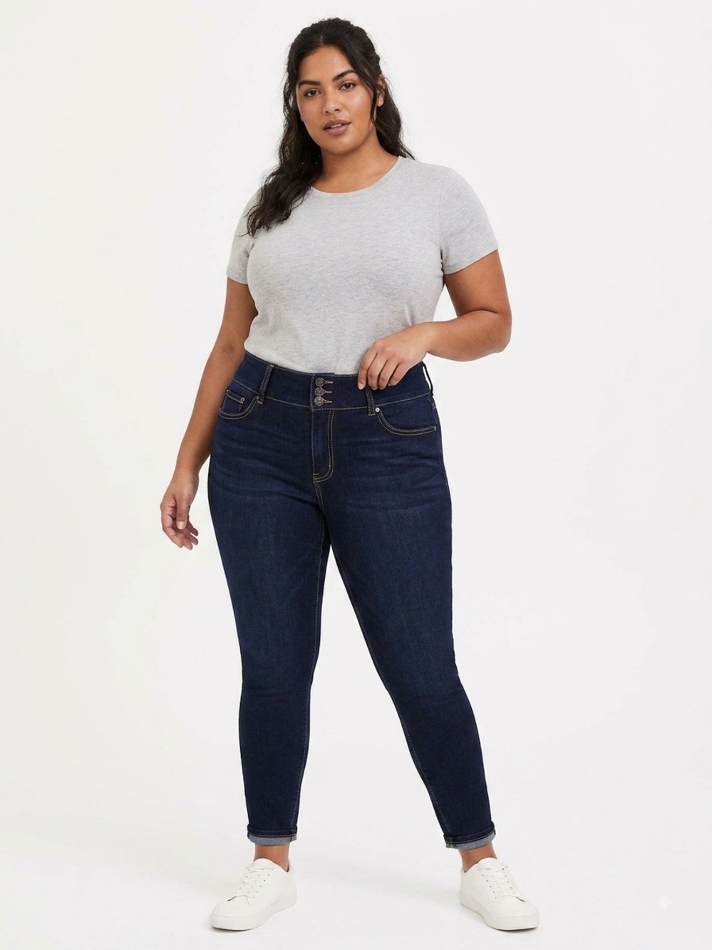 Torrid High Rise 3-Button Skinny Jegging Dark Wash - Size 22 Short